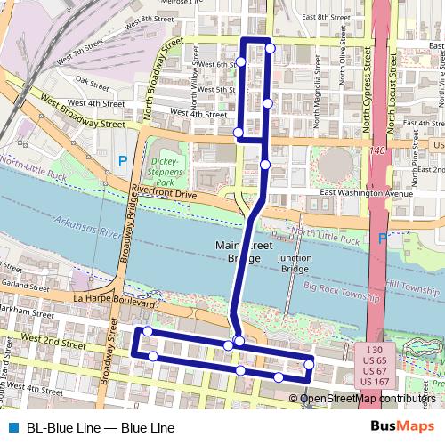 BL-Blue Line bus Line Map