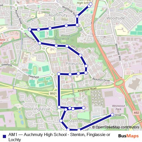 AM1 bus Line Map