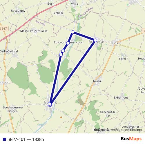 9-27-101 bus Line Map