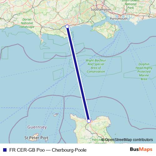 FR CER-GB Poo ferry Line Map