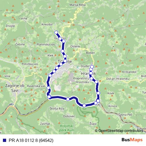 PR A18 0112 8 (64542) bus Line Map