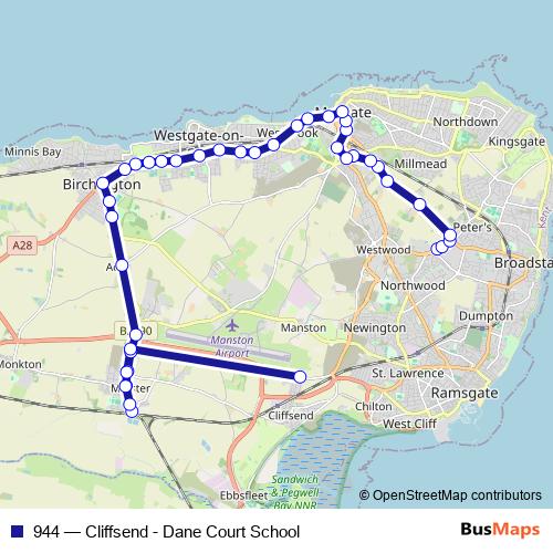 944 bus Line Map