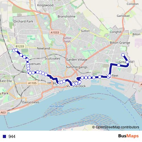 944 bus Line Map