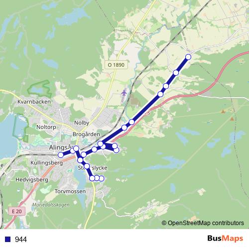944 bus Line Map