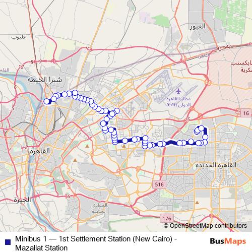 Minibus 1 bus Line Map