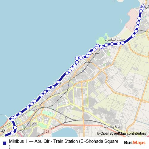 Minibus 1 bus Line Map