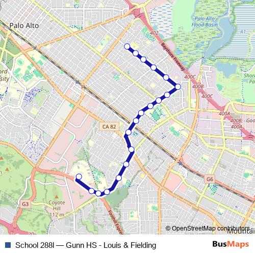 School 288l bus Line Map