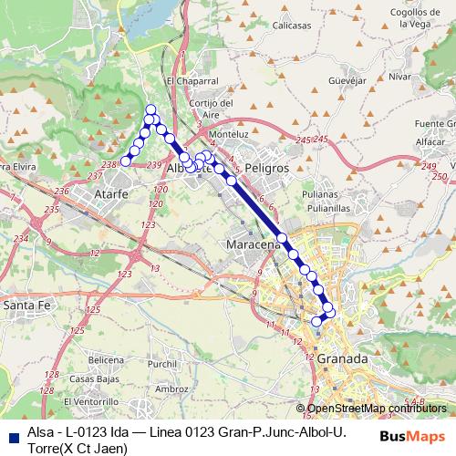 Alsa - L-0123 Ida bus Line Map