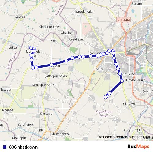 836lnkstldown bus Line Map