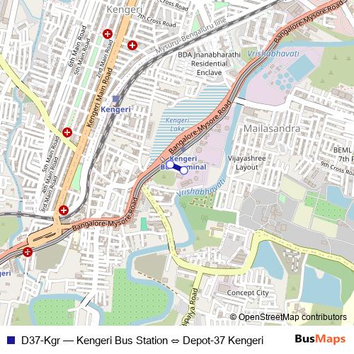 D37-Kgr bus Line Map