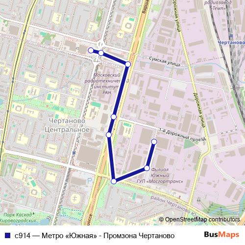 с914 bus Line Map