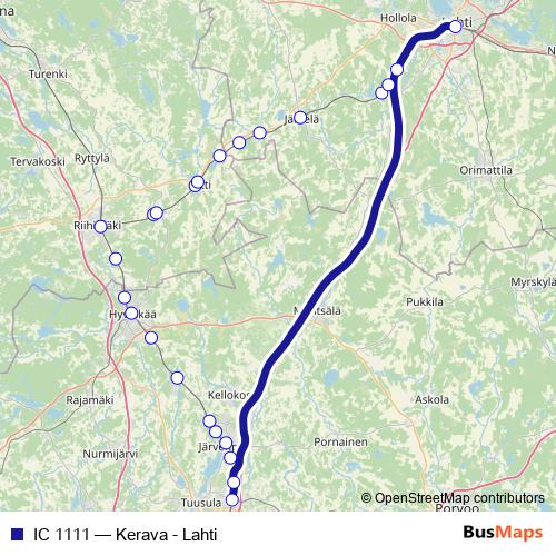 IC 1111 rail Line Map