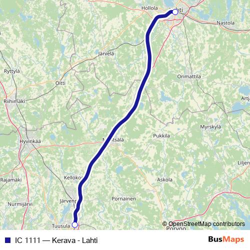 IC 1111 rail Line Map