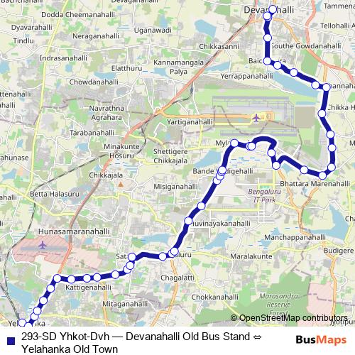 293-SD Yhkot-Dvh bus Line Map