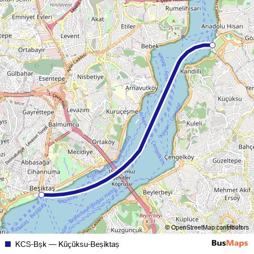 KCS-Bşk ferry Line Map