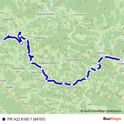 PR A22 6165 7 (64787) bus Line Map