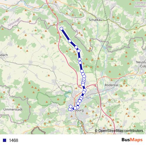 1468 bus Line Map