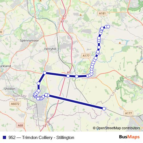 952 bus Line Map