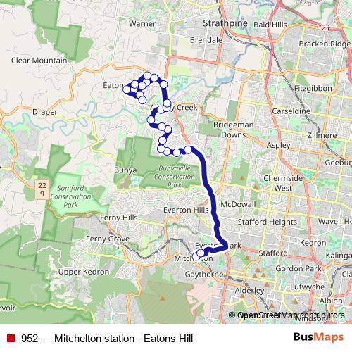 952 bus Line Map