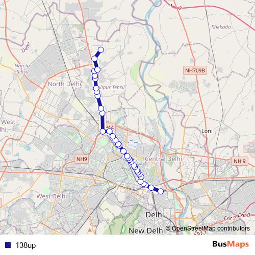 138up bus Line Map