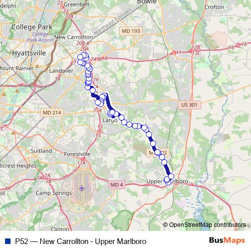 P52 bus Line Map