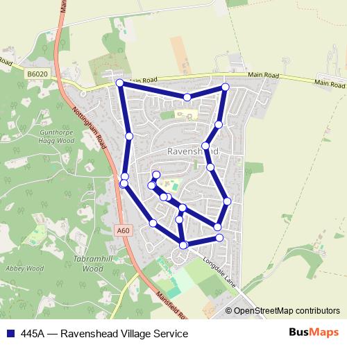 445A bus Line Map