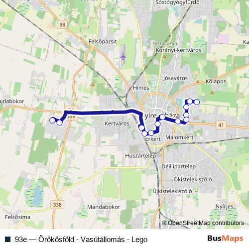 93e bus Line Map