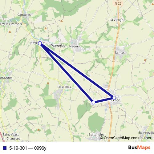 5-19-301 bus Line Map