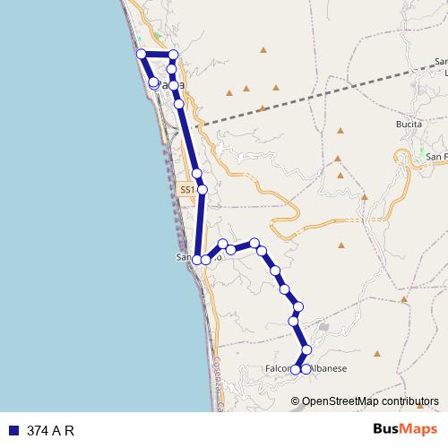 374 A R bus Line Map