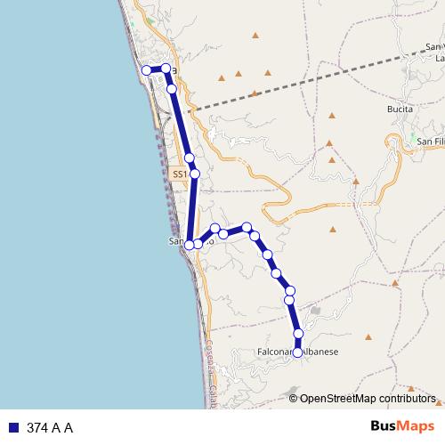 374 A A bus Line Map