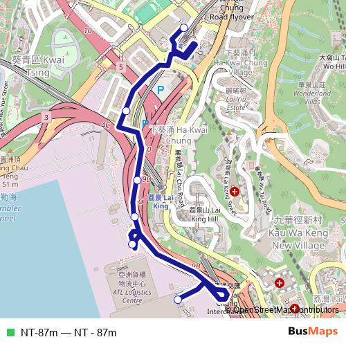 NT-87m bus Line Map