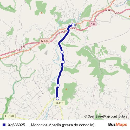 Xg636025 bus Line Map