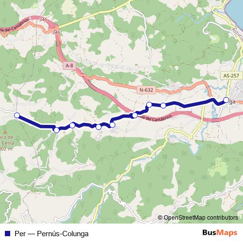 Per bus Line Map