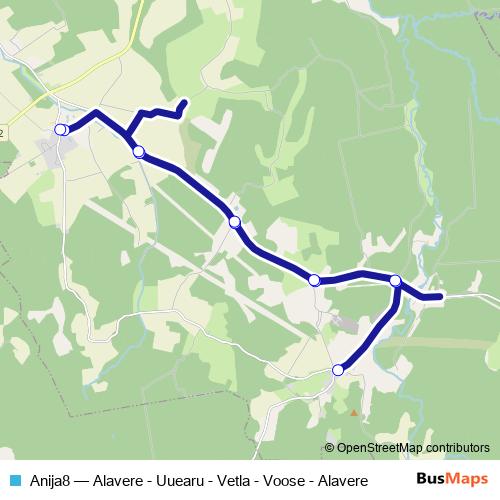 Anija8 bus Line Map
