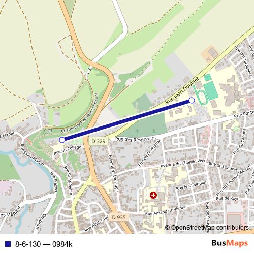 8-6-130 bus Line Map