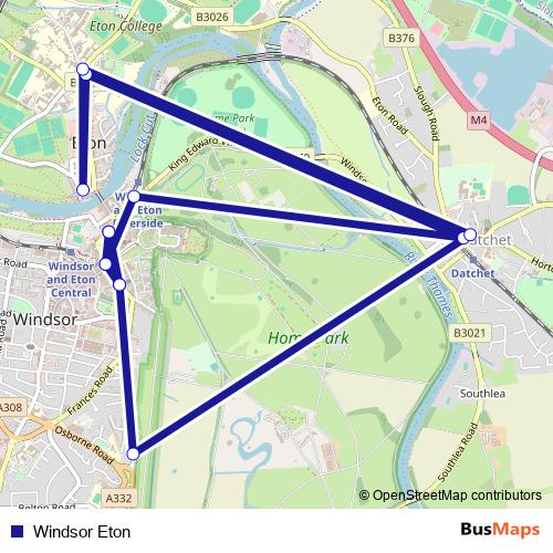 Windsor Eton bus Line Map