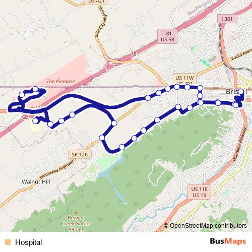Hospital bus Line Map