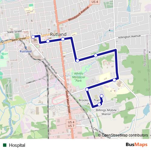 Hospital bus Line Map