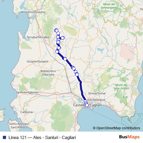 Linea 121 bus Line Map