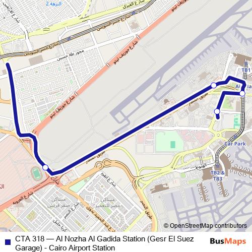 CTA 318 bus Line Map