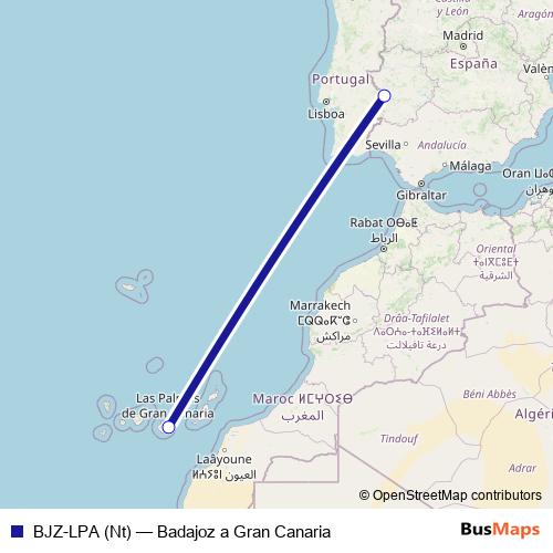 BJZ-LPA (Nt) air Line Map