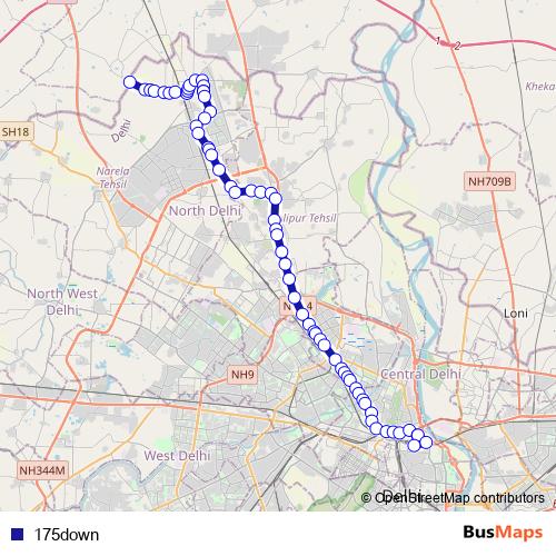 175down bus Line Map