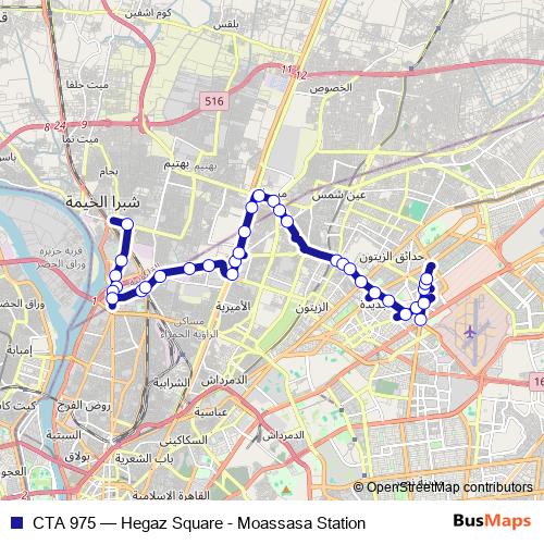 CTA 975 bus Line Map