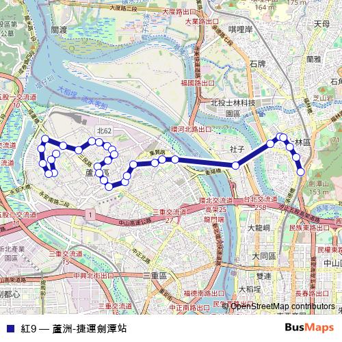 紅9 bus Line Map