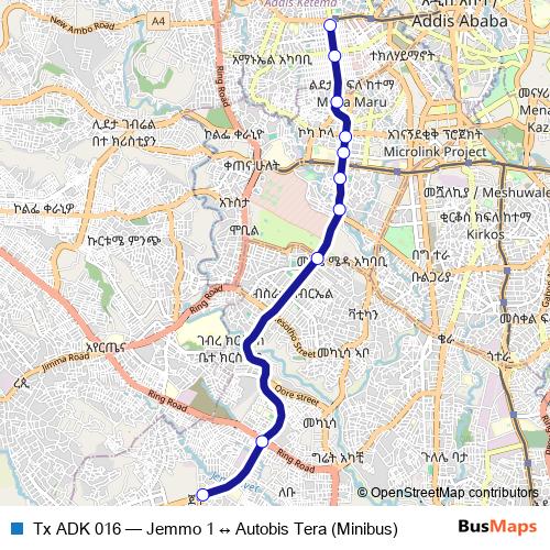 Tx ADK 016 bus Line Map