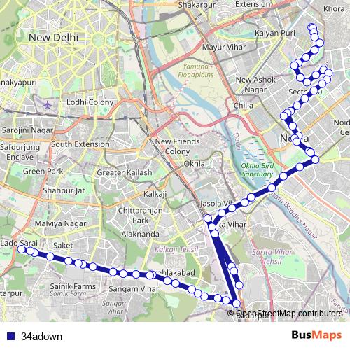 34adown bus Line Map