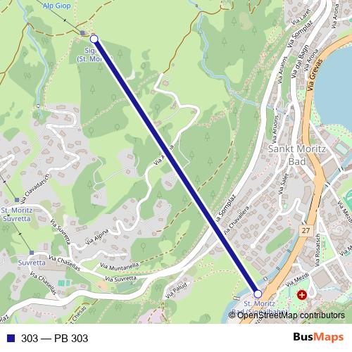 303 cable-car Line Map