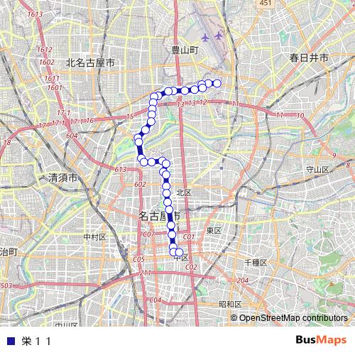 栄１１ bus Line Map
