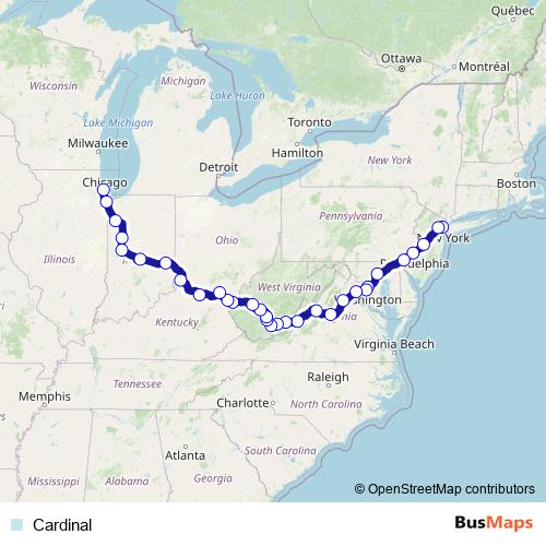Cardinal rail Line Map