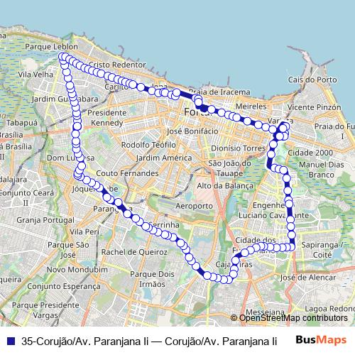 35-Corujão/Av. Paranjana Ii bus Line Map